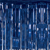 Blue Metallic Fringed Table Skirt